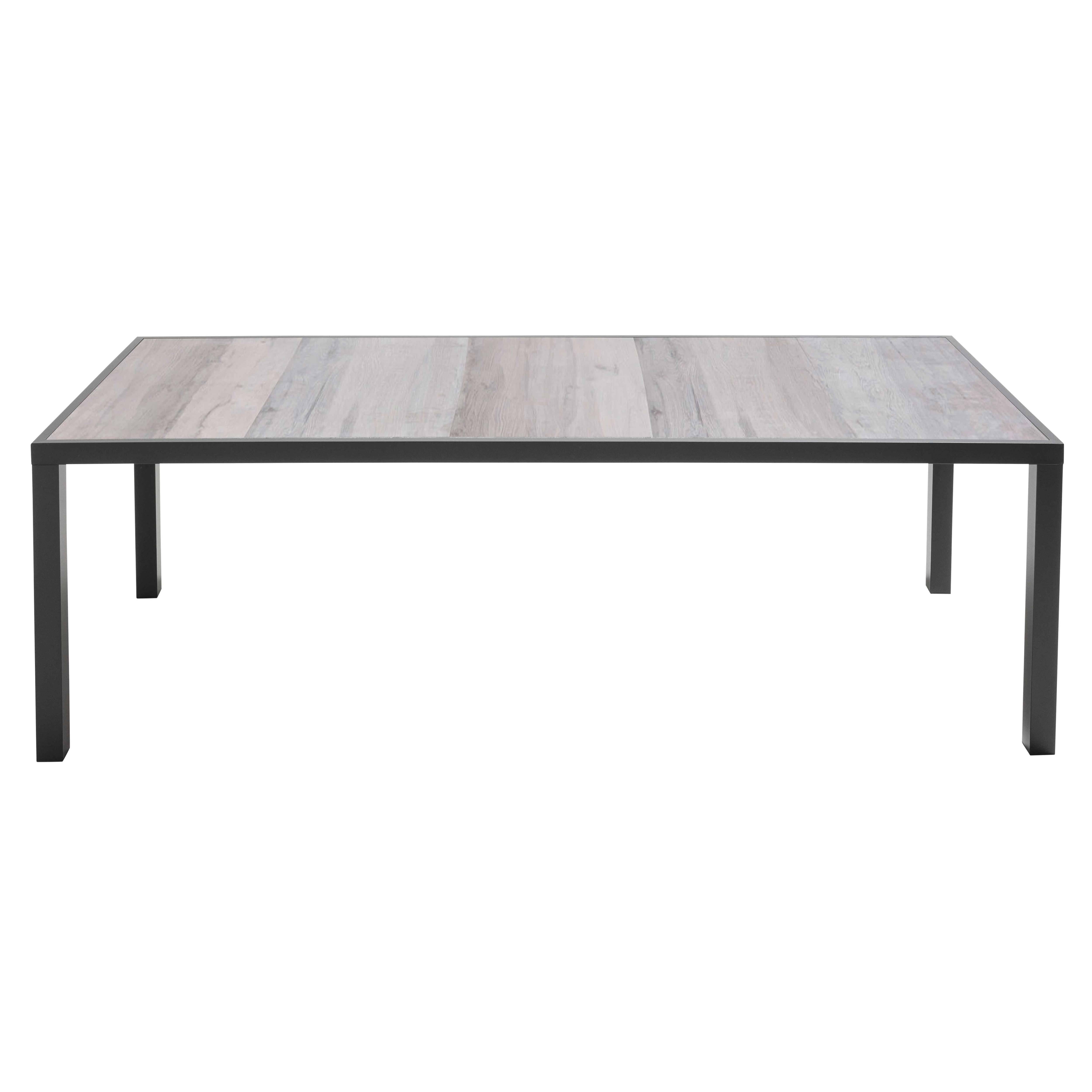Oviala - Table de jardin en aluminium et céramique 10 places effet bois grisé - Oviala - Imagen 5