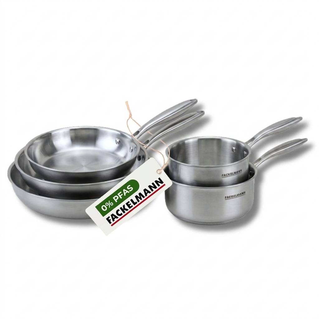 Batterie de cuisine avec 3 poêles 20/24/26 cm et 2 casseroles 14/18 cm sans PFAS Fackelmann Vita3 - Image 1