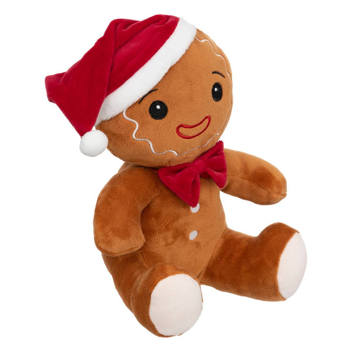Fééric Lights & Christmas - Peluche pain d'épice bonnet 25cm - Atmosphera Créateur d'intérieur