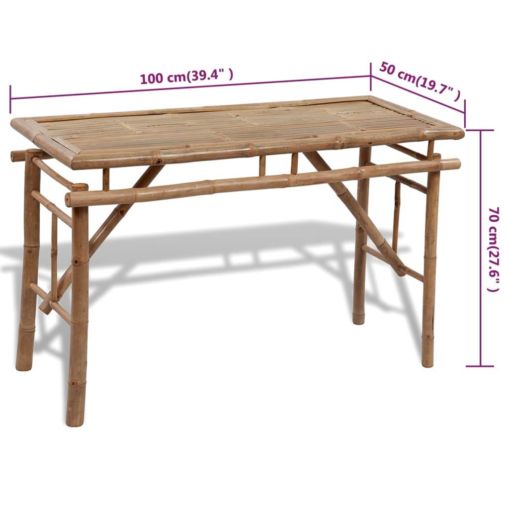 Maison Chic - Table de jardin - Table de brasserie avec 2 bancs 100 cm Bambou HL929 - Image 7