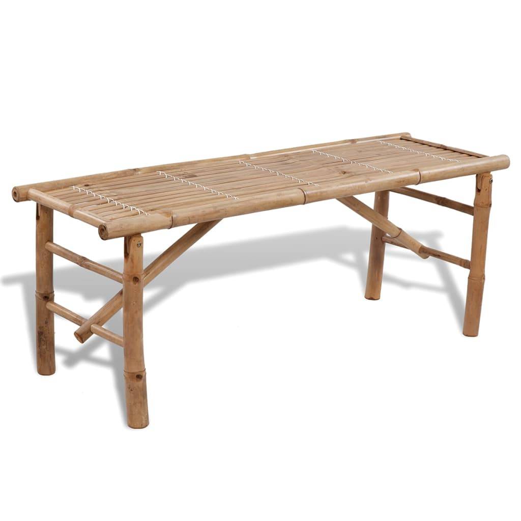 Maison Chic - Table de jardin - Table de brasserie avec 2 bancs 100 cm Bambou HL929 - Image 3