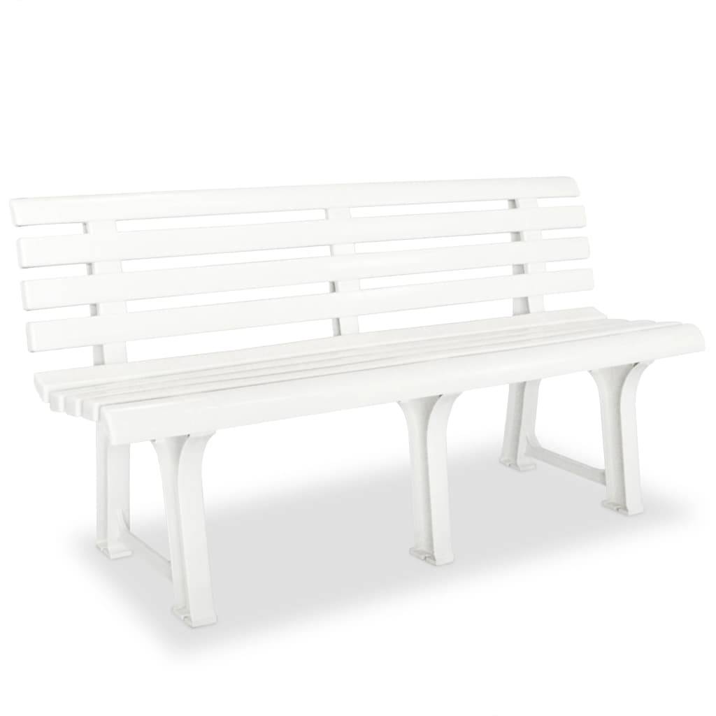 PANGIVO - Banc de jardin plastique blanc 145.5 x 49 x 74 cm - PANGIVO