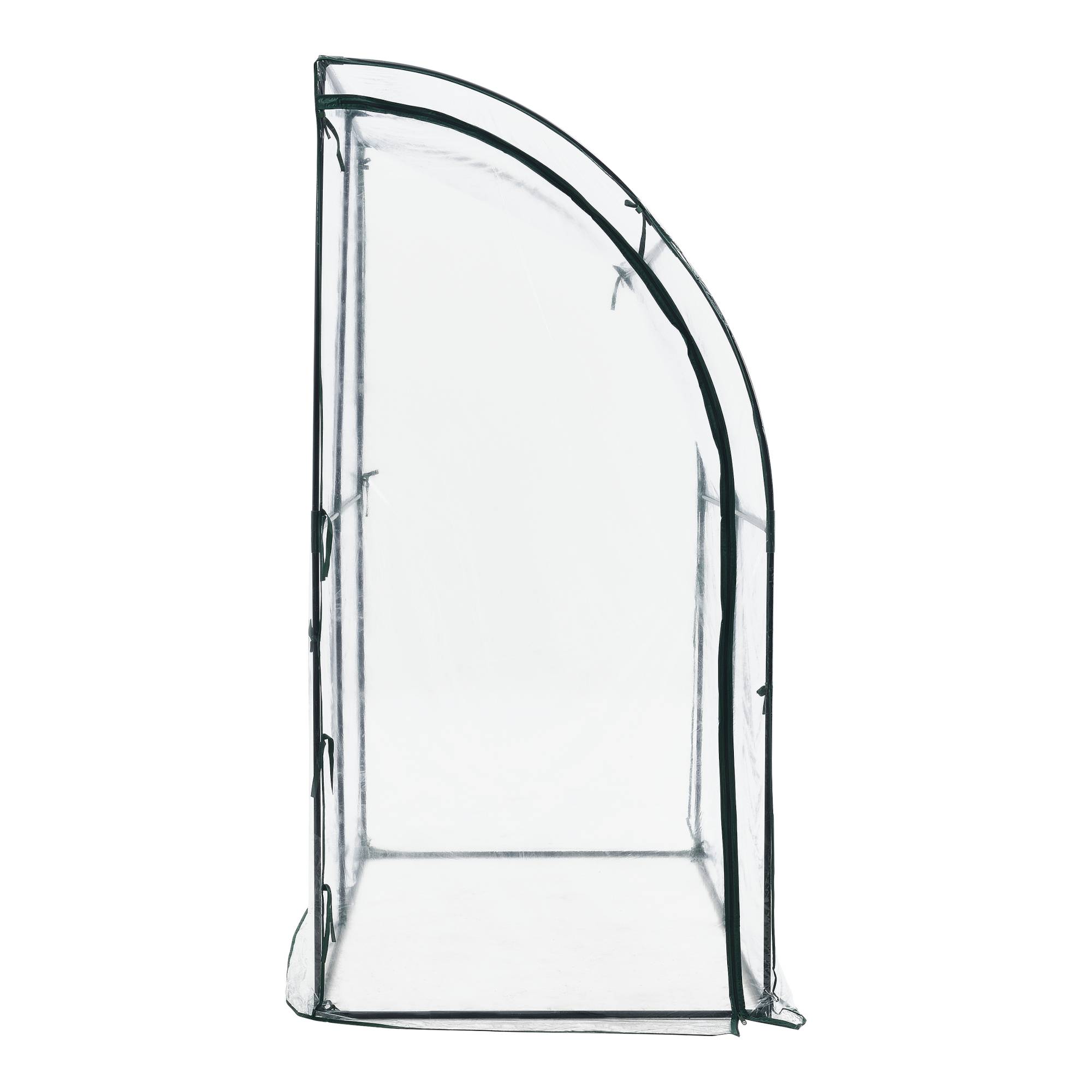 Serre de jardin adossée Juta en acier et PVC à porte zippée 100 x 200 x 215 cm [en.casa] - Imagen 5