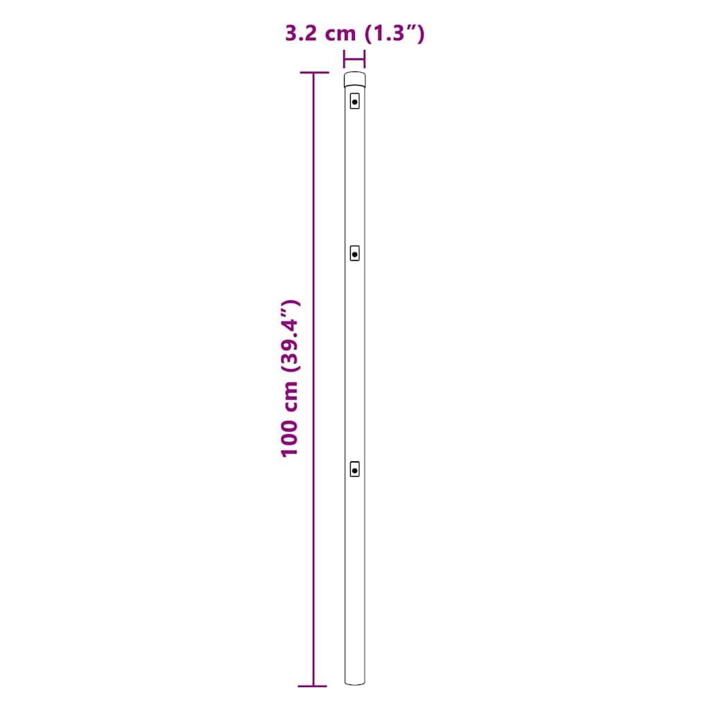 Poteau de clôture Acier galvanisé Vert 3,2 x 3,2 x 100 cm, Poids :48.6kg - PANGIVO - Image 8