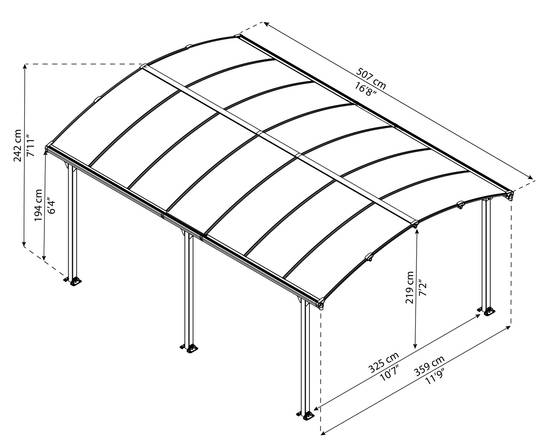 Canopia - Carport "almicar" - 18.17 M² - 5.02 X 3.62 X 2.42 M -chalet & Jardin - Image 7