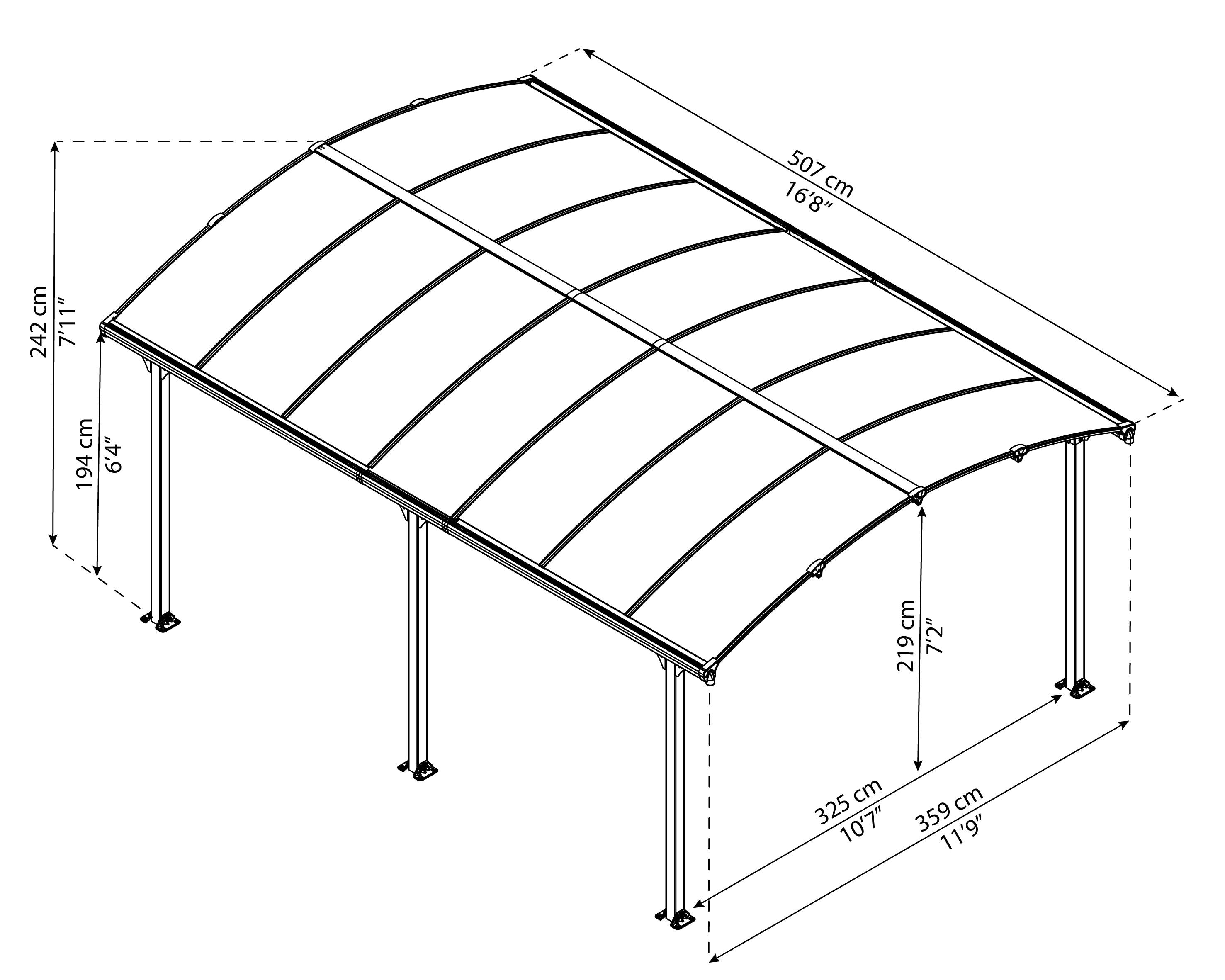 Canopia - Carport "almicar" - 18.17 M² - 5.02 X 3.62 X 2.42 M -chalet & Jardin - Image 7