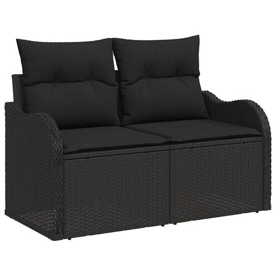 Canapé Extérieur 8pcs Rotin Synthétique Noir avec Rangement Pratique et Coussins Confort Pour Été – ComfortXL Outdoor Living - Image 4