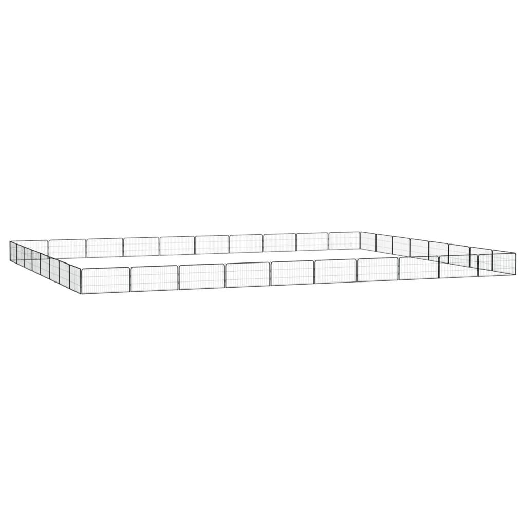 Vidaxl - Parc pour chien 36panneaux Noir 100x50cm Acier enduit de poudre vidaXL 3115974 - Imagen 1