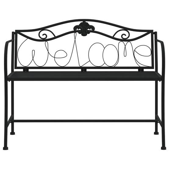 Helloshop26 - Banc de jardin meuble de patio d'extérieur terrasse 2 places 104 x 52 x 78 cm noir acier - Imagen 2