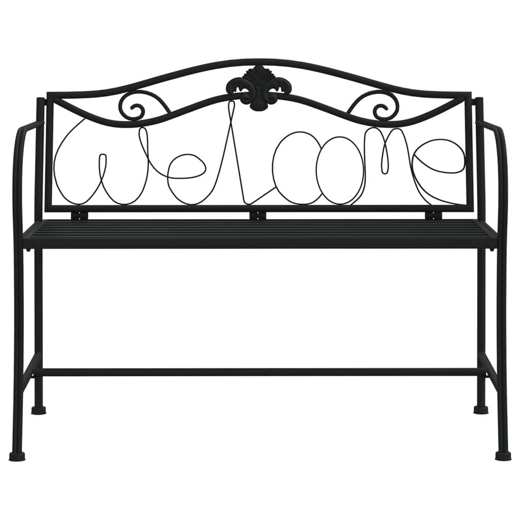 Helloshop26 - Banc de jardin meuble de patio d'extérieur terrasse 2 places 104 x 52 x 78 cm noir acier - Imagen 2