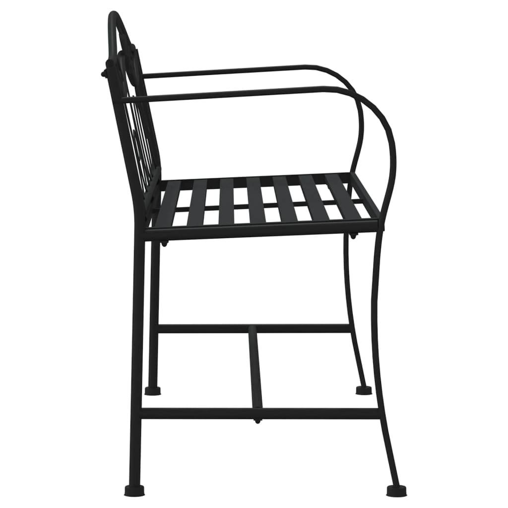Helloshop26 - Banc de jardin meuble de patio d'extérieur terrasse 2 places 104 x 52 x 78 cm noir acier - Imagen 3
