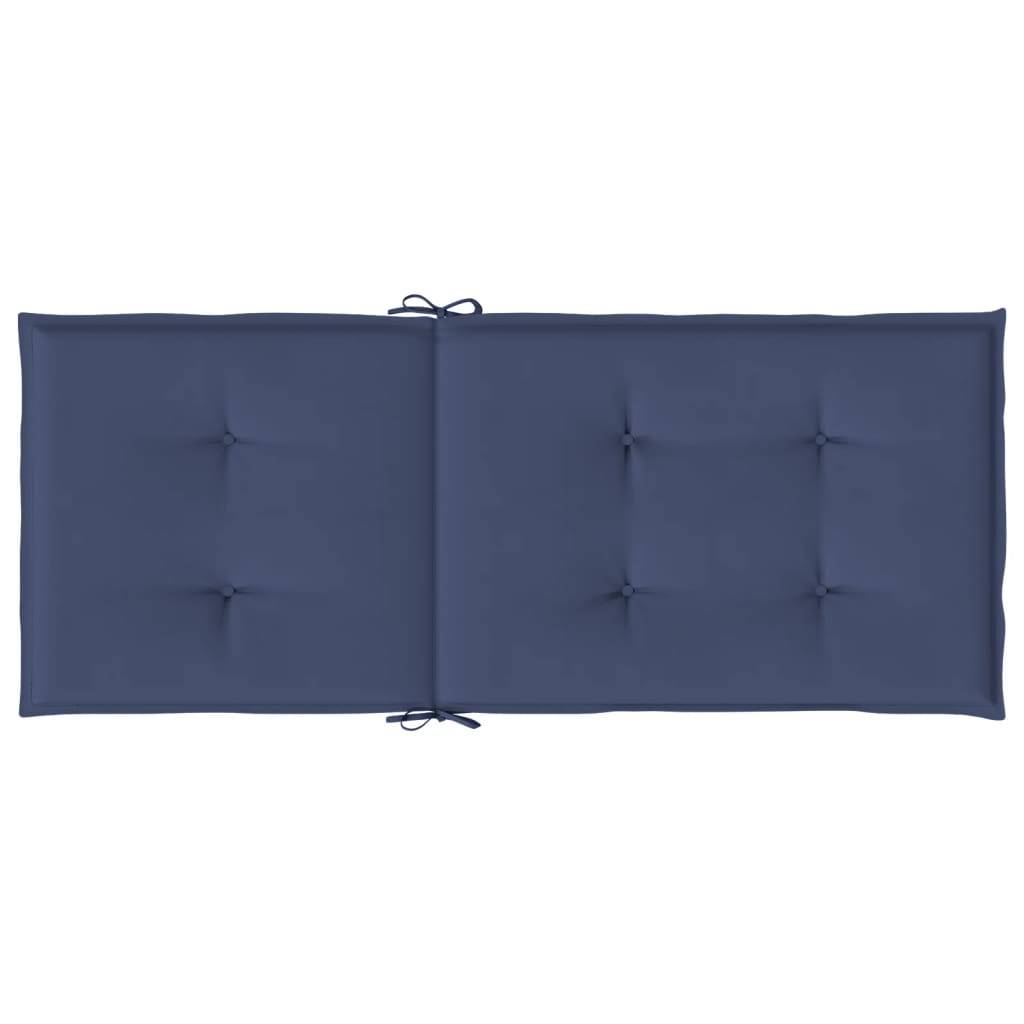 Coussins de chaise à dossier haut polyester bleu marine 120 x 50 x 3 cm - PANGIVO - Image 7