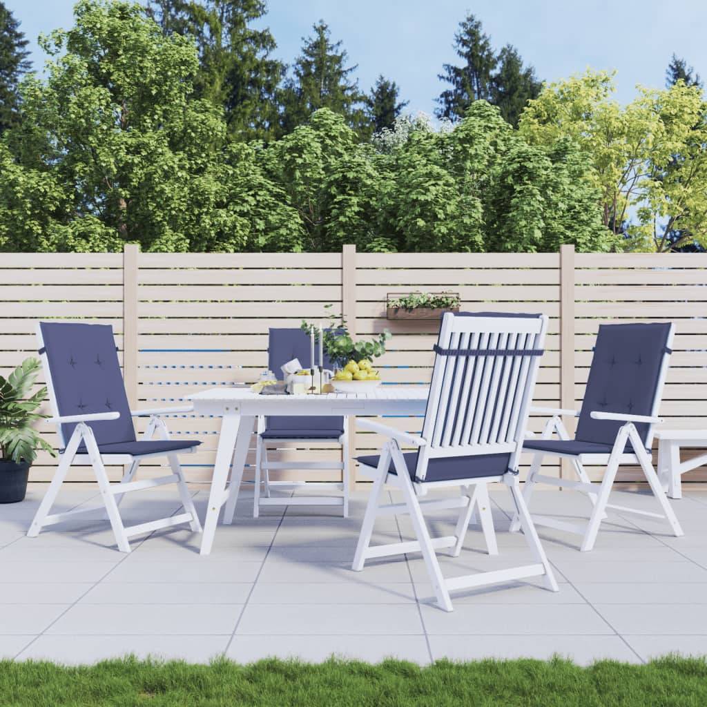 Coussins de chaise à dossier haut polyester bleu marine 120 x 50 x 3 cm - PANGIVO - Image 1