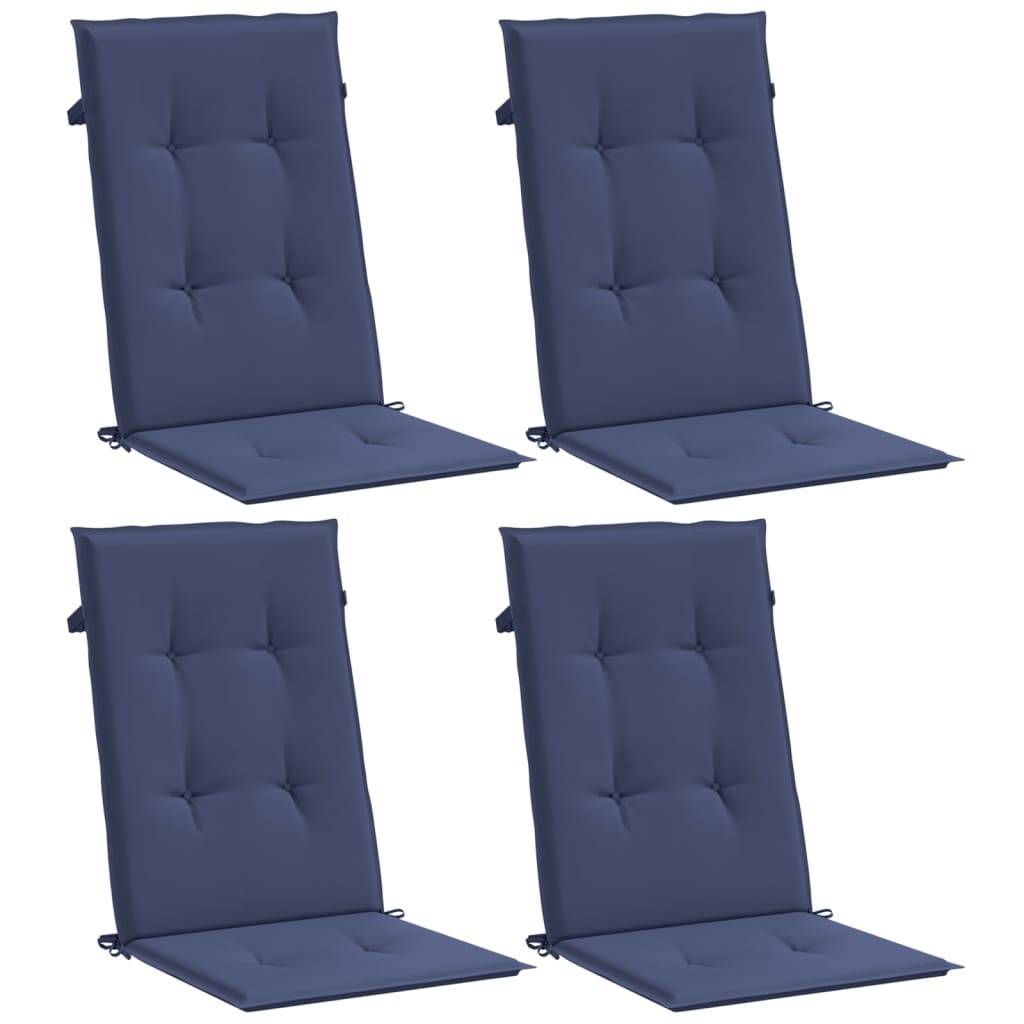 Coussins de chaise à dossier haut polyester bleu marine 120 x 50 x 3 cm - PANGIVO - Image 3