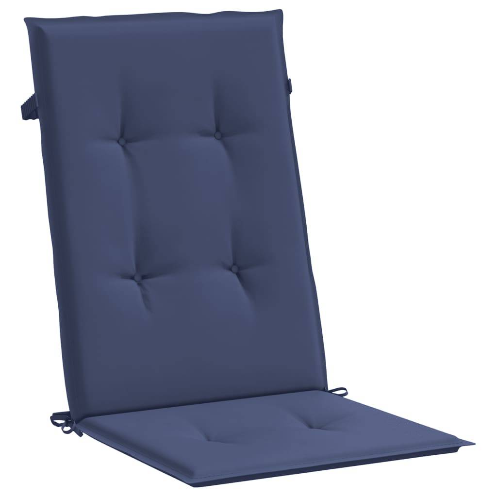 Coussins de chaise à dossier haut polyester bleu marine 120 x 50 x 3 cm - PANGIVO - Image 4