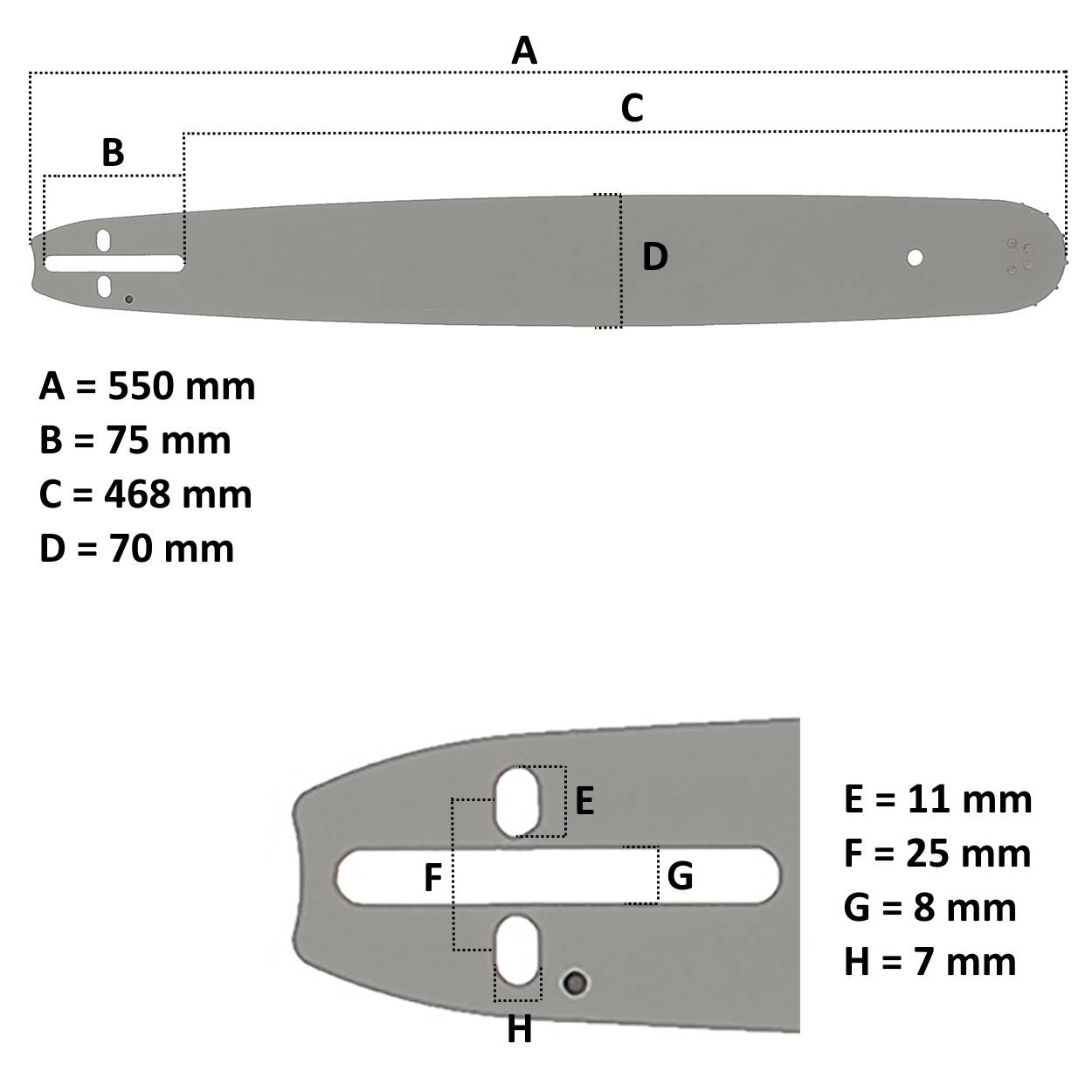 Gt Garden - Guide 20 pouces (50 cm) avec chaîne 76 maillons pour tronçonneuse - GT GARDEN - Imagen 2