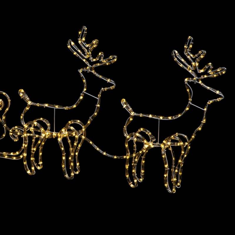 Fééric Lights & Christmas - Tube Flexible Extérieur Traîneau NEW Blanc Chaud 384L 3D FEERIC LIGHTS & CHRISTMAS - Imagen 2