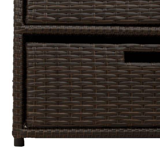 Meuble de Rangement Bas 3 Tiroirs en Polyrotin pour Extérieur Marron 55x59x69 cm – ComfortXL Outdoor Living - Image 8