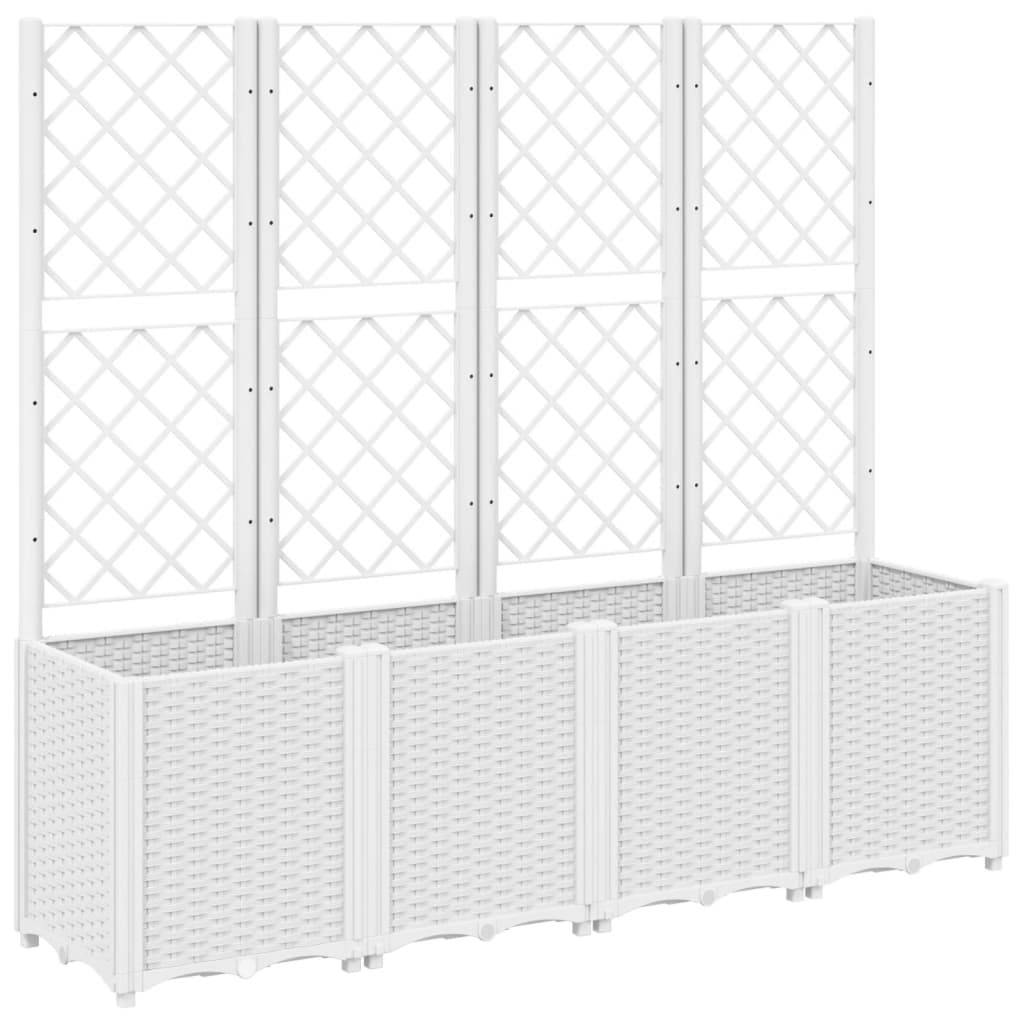 Vidaxl - Jardinière avec treillis blanc 160x40x140 cm PP vidaXL 367874 - Image 2