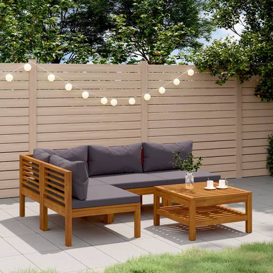 Vidaxl - Salon de jardin 5 pcs avec coussin Bois d'acacia solide vidaXL 3086919 - Image 1