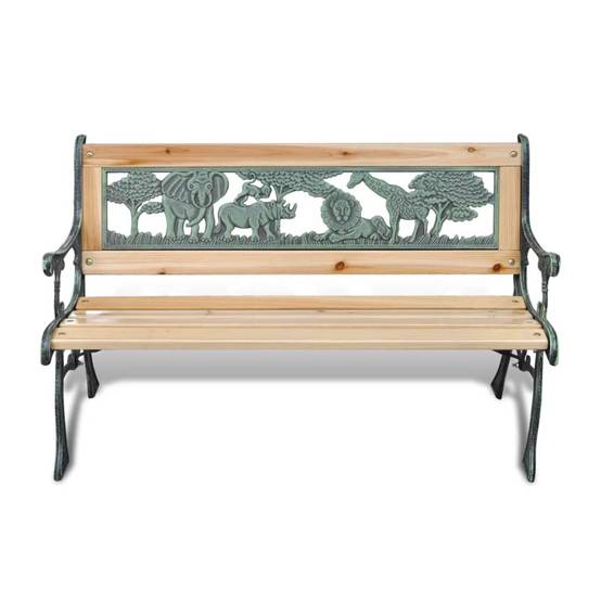 ComfortXL - Banc de Jardin Enfant Bois et Fer Motif Animaux pour Extérieur Bronze 84 cm – ComfortXL Outdoor Living - Image 2
