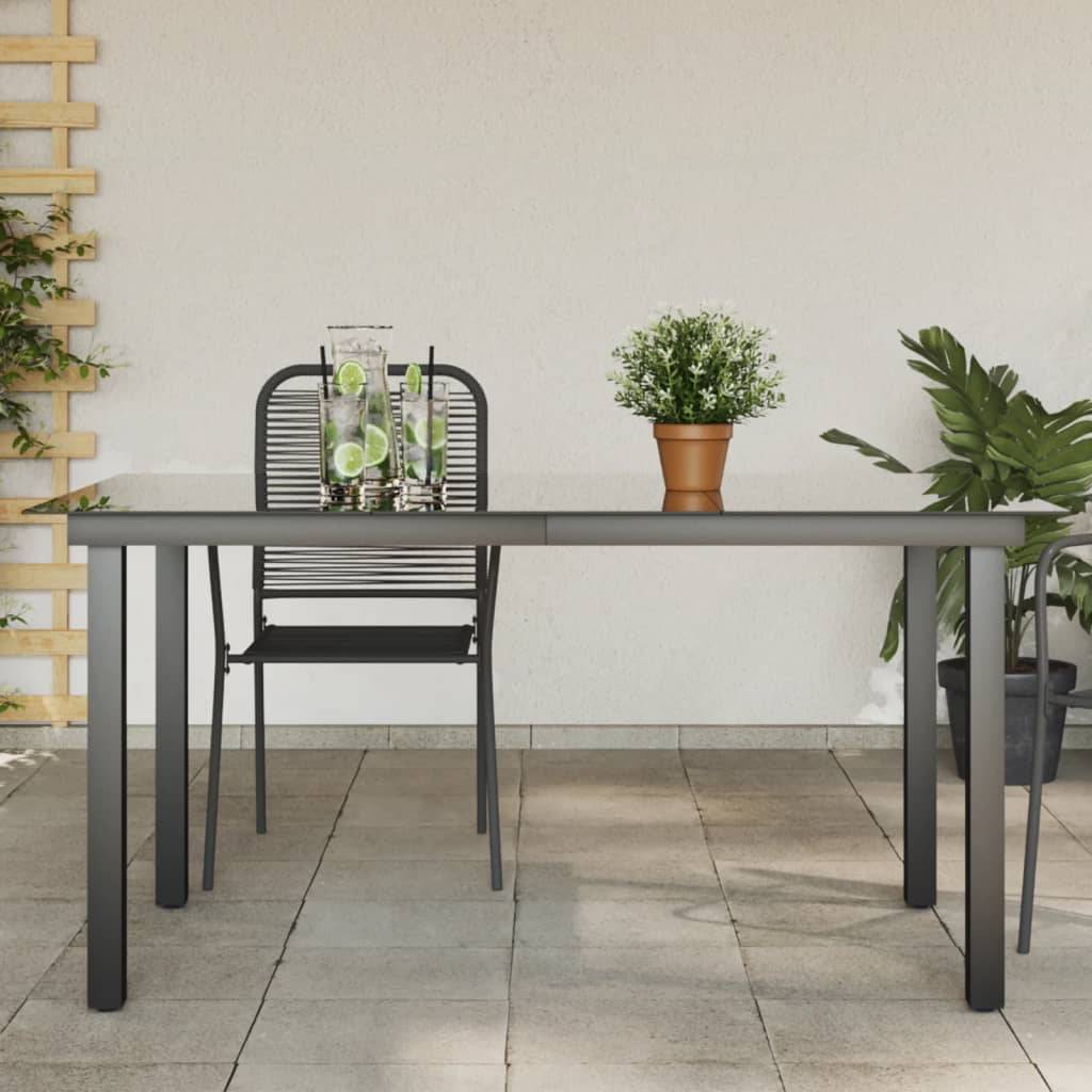 Vidaxl - Table de jardin Noir 150x90x74 cm Aluminium et verre vidaXL 42788 - Imagen 1