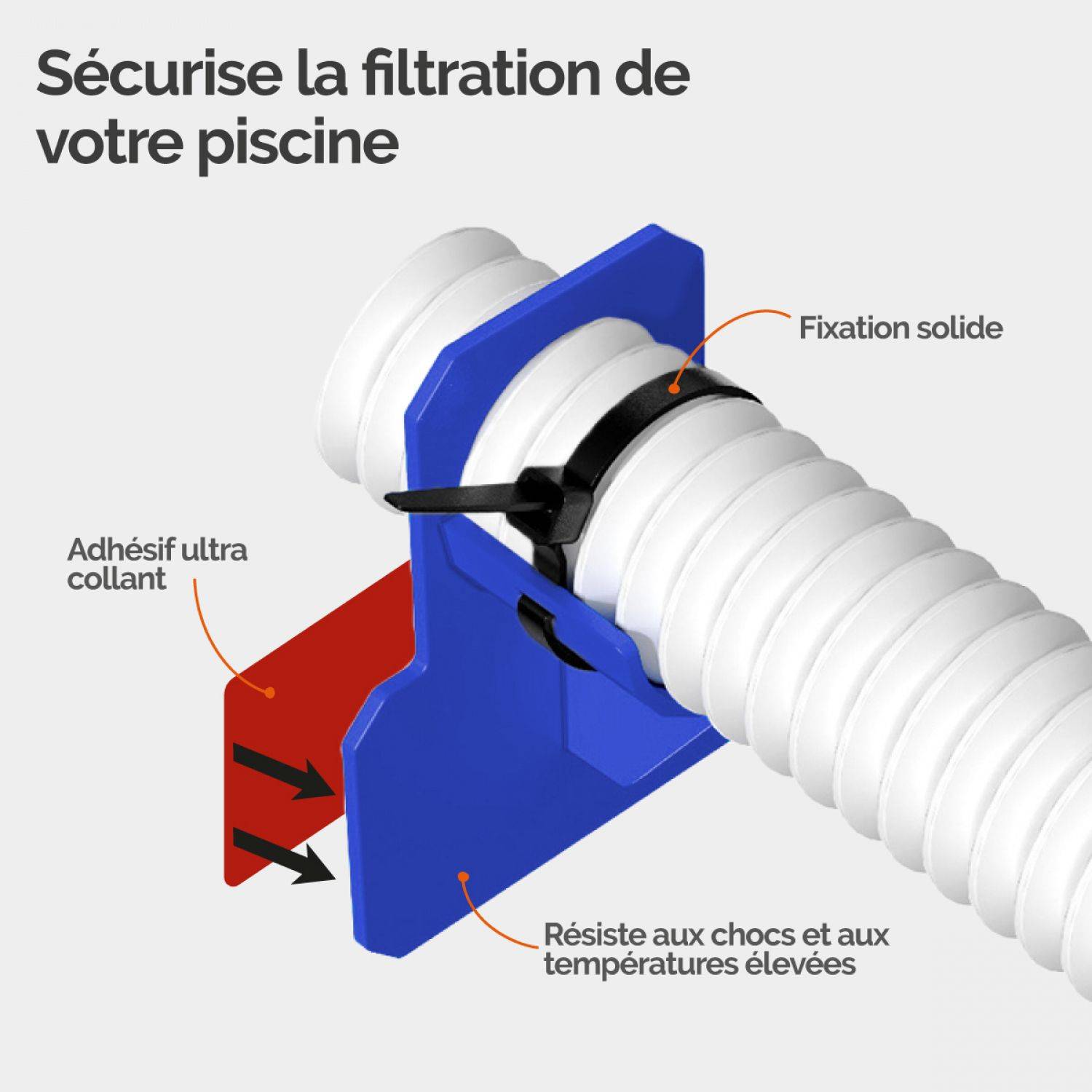 Linxor - Lot de 2 supports 38 mm pour tuyau de piscine - Bleu - Linxor - Imagen 3