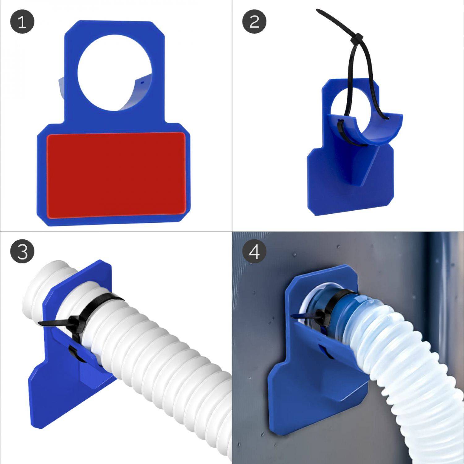 Linxor - Lot de 2 supports 38 mm pour tuyau de piscine - Bleu - Linxor - Imagen 4