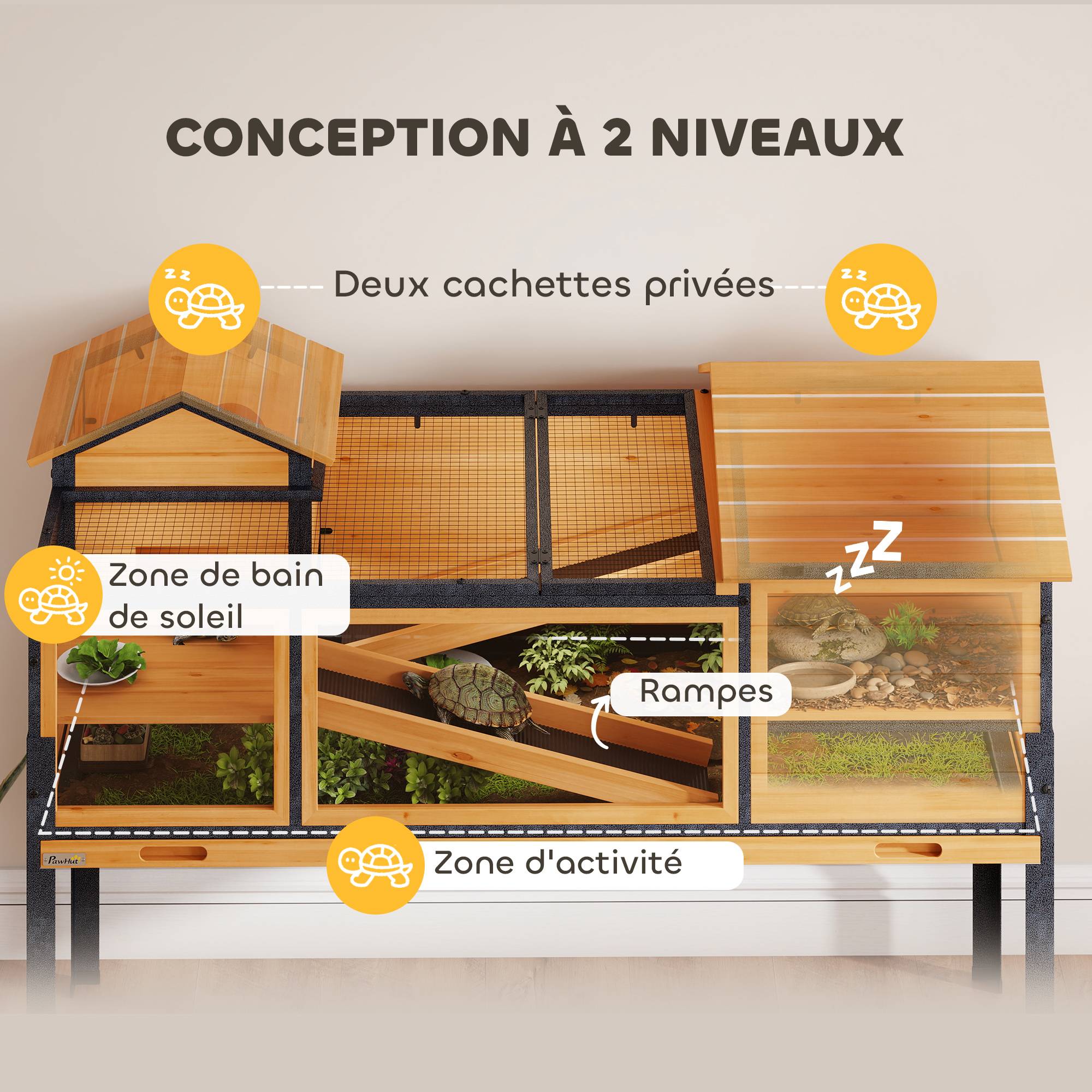 Terrarium bois OSB porte verre trempé vivarium 60×45×45cm - Image 6