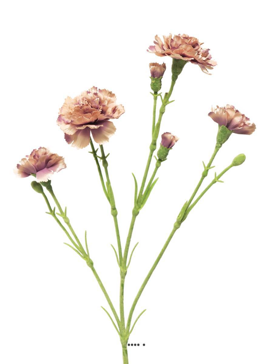 Artificielles - Oeillet artificiel en tige, 4 ramures, H 62 cm Rose beauty - BEST - couleur: Rose beauty - Imagen 2