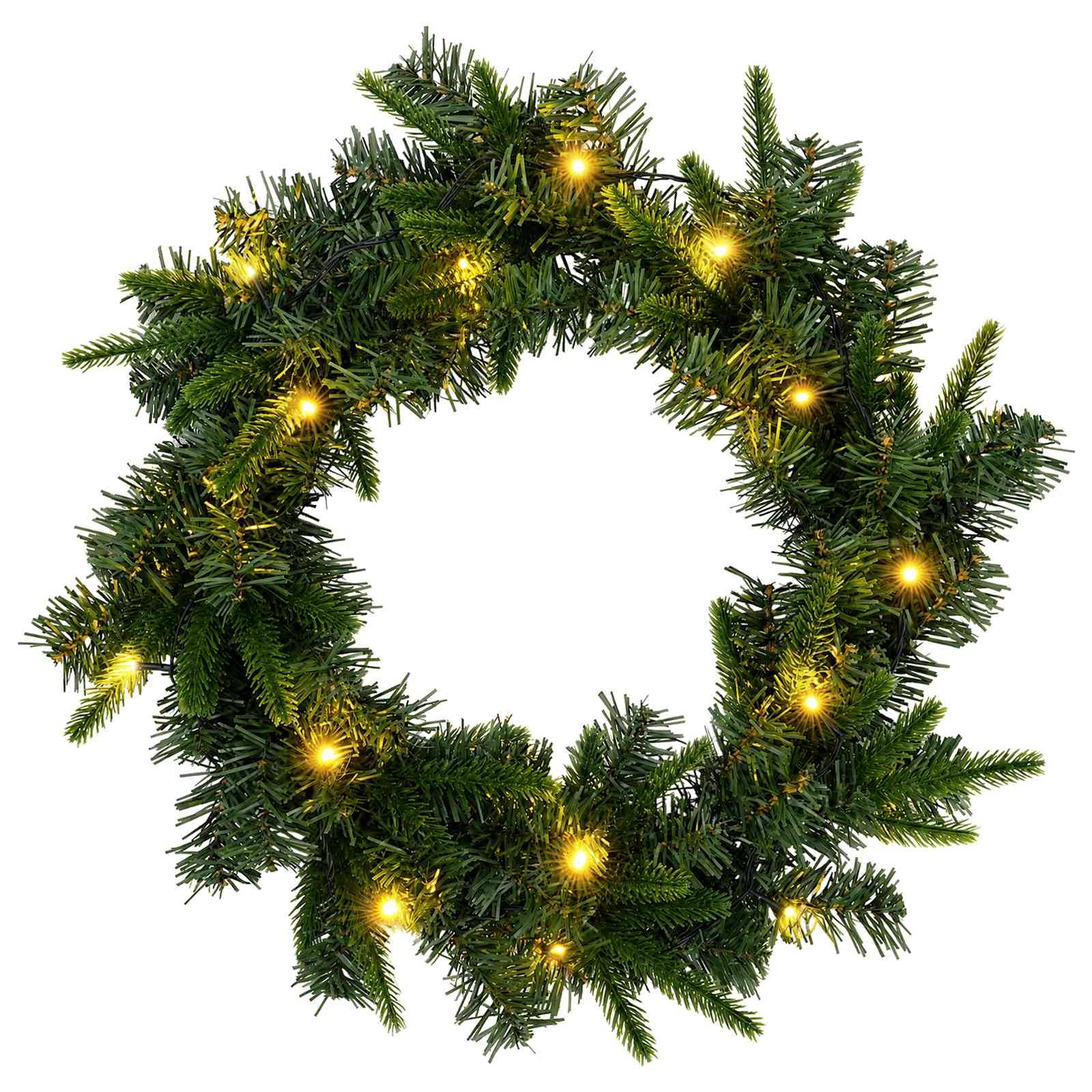 Vidaxl - Couronne de Noël Vert Ø 50 cm PVC et PE 25 LED vidaXL 42056971 - Image 5