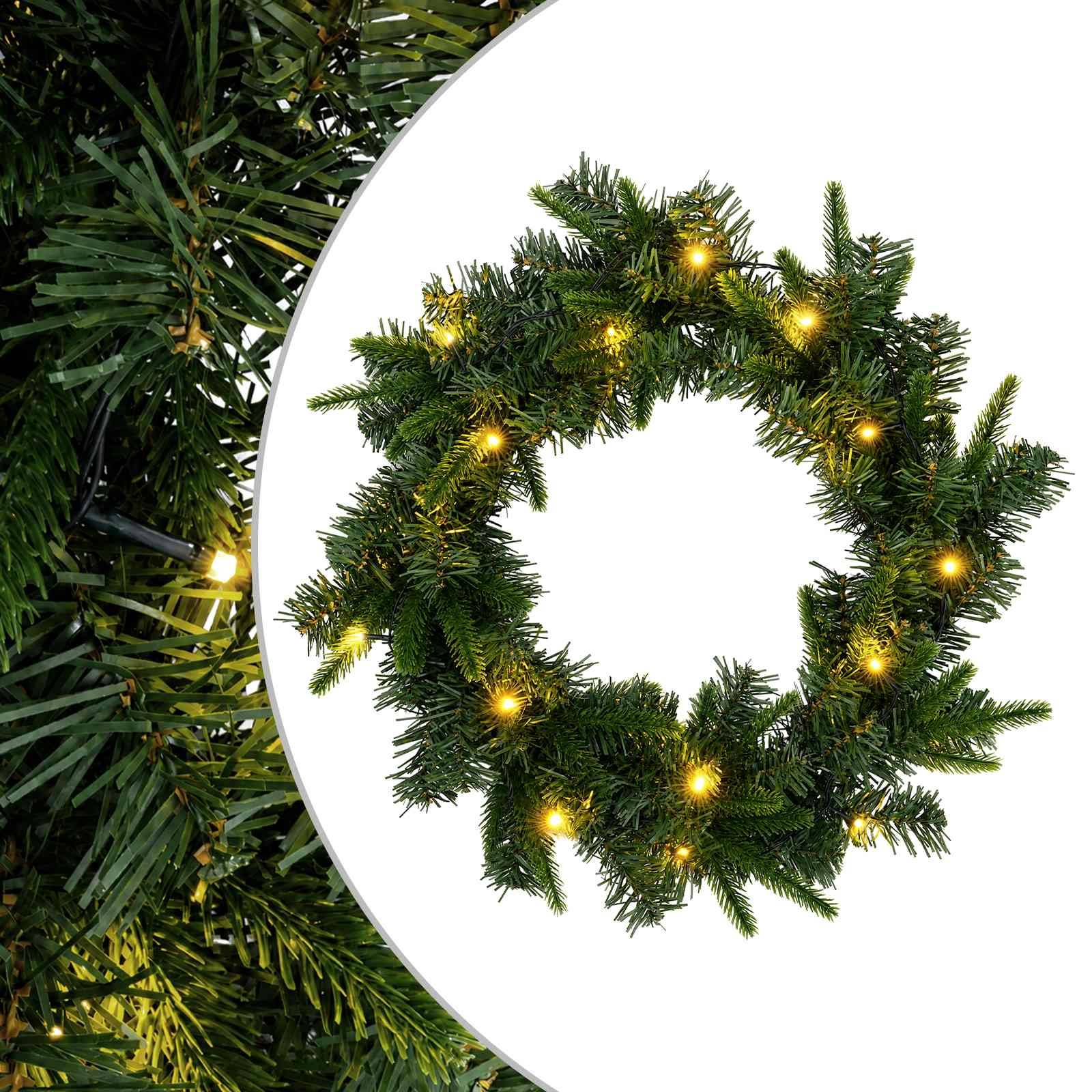 Vidaxl - Couronne de Noël Vert Ø 50 cm PVC et PE 25 LED vidaXL 42056971 - Image 2
