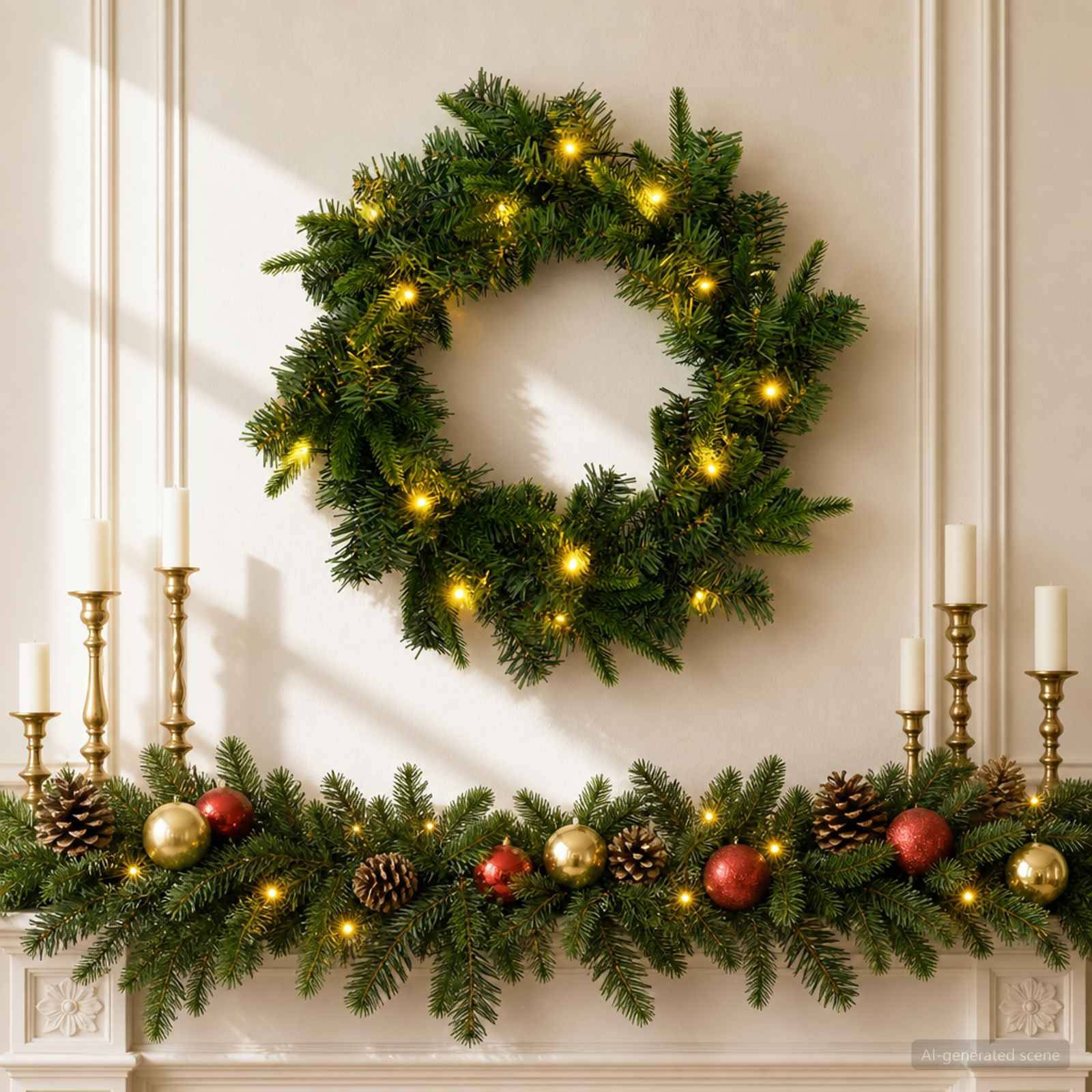 Vidaxl - Couronne de Noël Vert Ø 50 cm PVC et PE 25 LED vidaXL 42056971