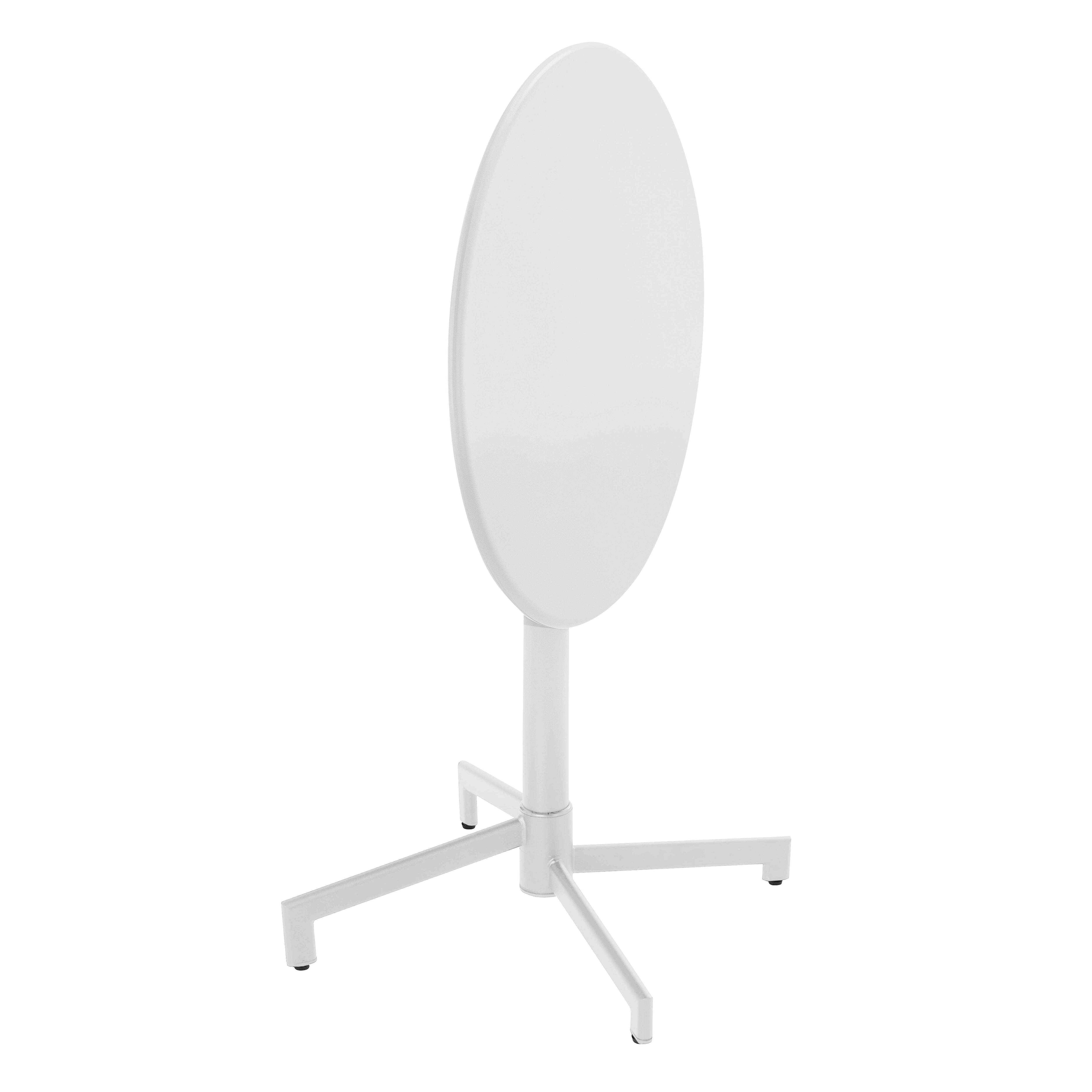 Oviala - Table de jardin ronde bistrot avec plateau rabattable 70 cm blanc Palavas - Oviala - Image 5