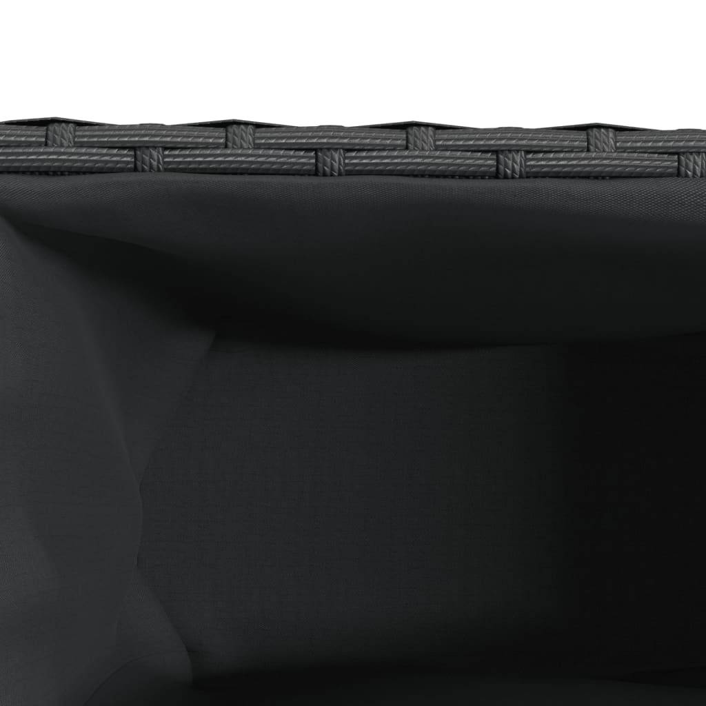 ComfortXL - Lot de 2 Jardinières Rectangulaires Résine Tressée 2 Compartiments 90x20x40 cm Noir - ComfortXL Outdoor Living - Image 5