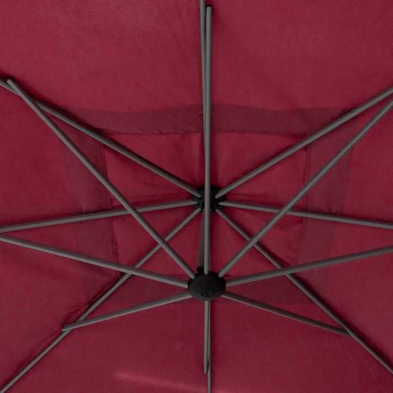 Hesperide - Parasol déporté carré "Manoa" bordeaux D2,5x2,5m en acier Hespéride - Image 3