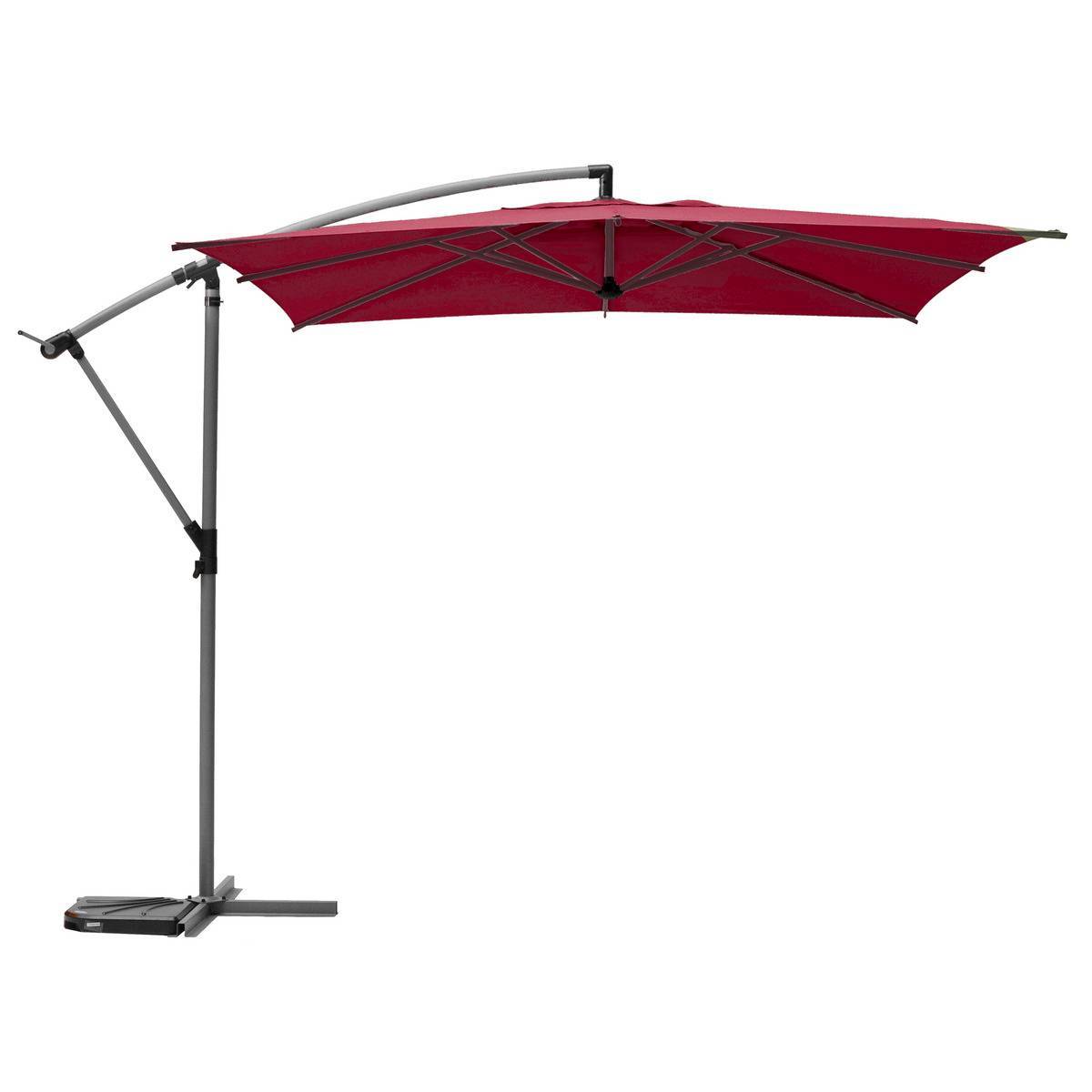 Hesperide - Parasol déporté carré "Manoa" bordeaux D2,5x2,5m en acier Hespéride - Image 2
