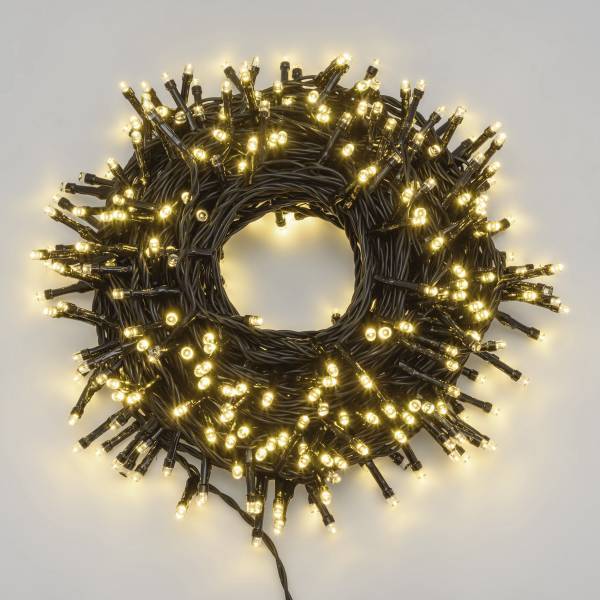 Lotti - Guirlande lumineuse 24,5M 600 LED blanc chaud 8 jeux mémoire timer verte IP44 Lotti - Imagen 5