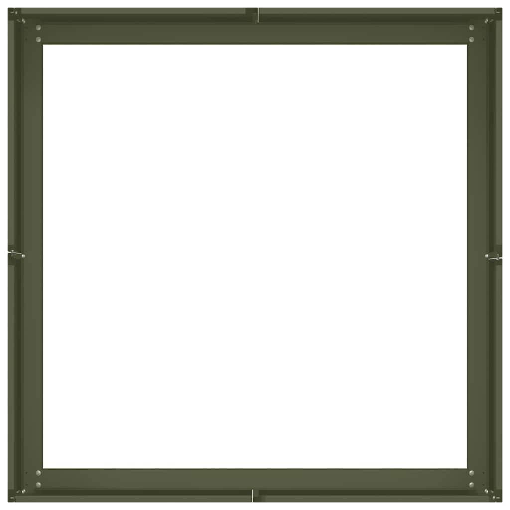 Jardinière acier vert olive 80 x 80 x 30 cm - PANGIVO - Image 5