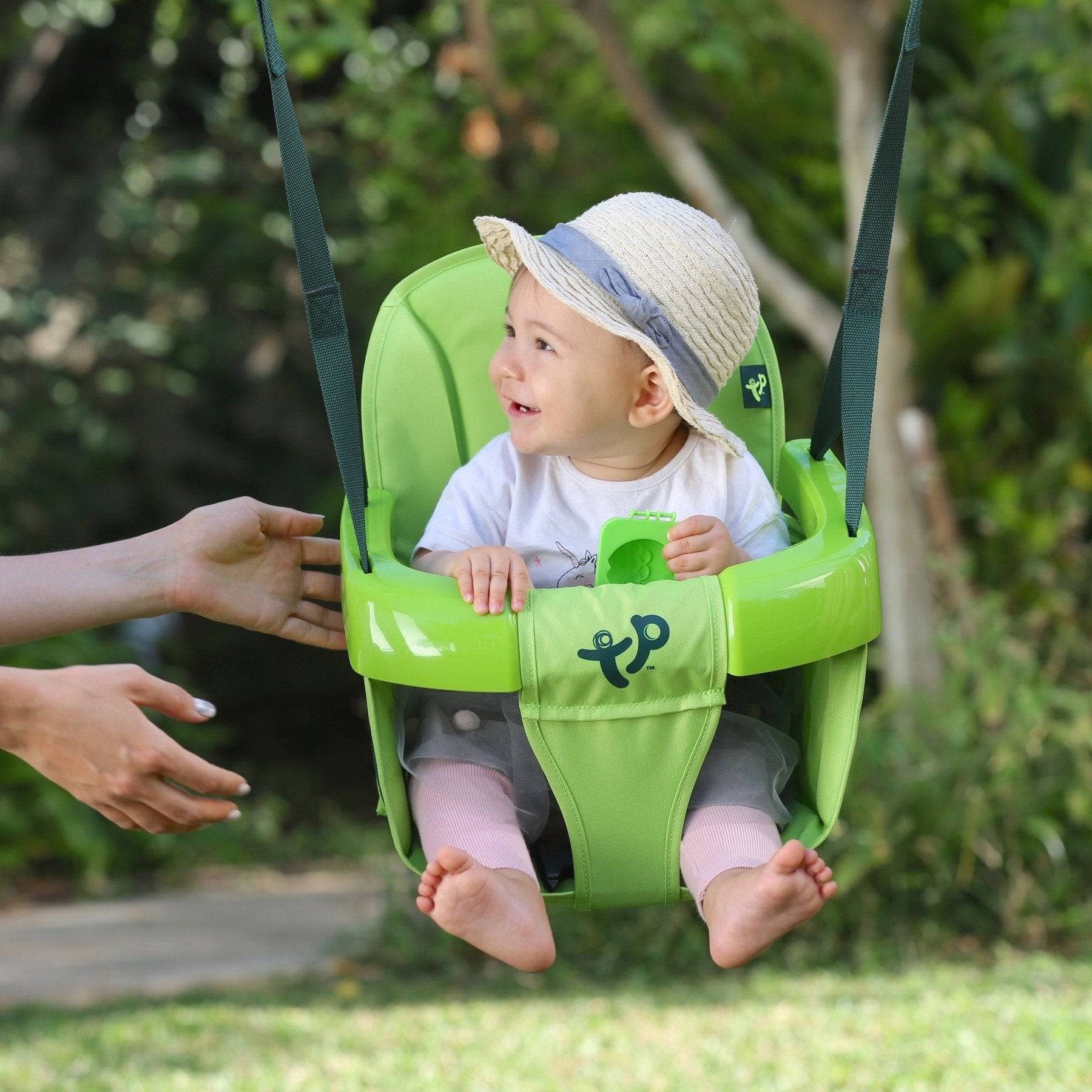 Tp Toys - Balançoire siège bébé confort pliant h190-250cm vert - Imagen 1