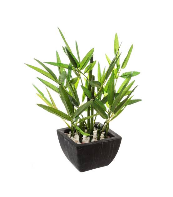 Plante artificielle Bambou dans un pot en céramique H 26 cm - Image 1