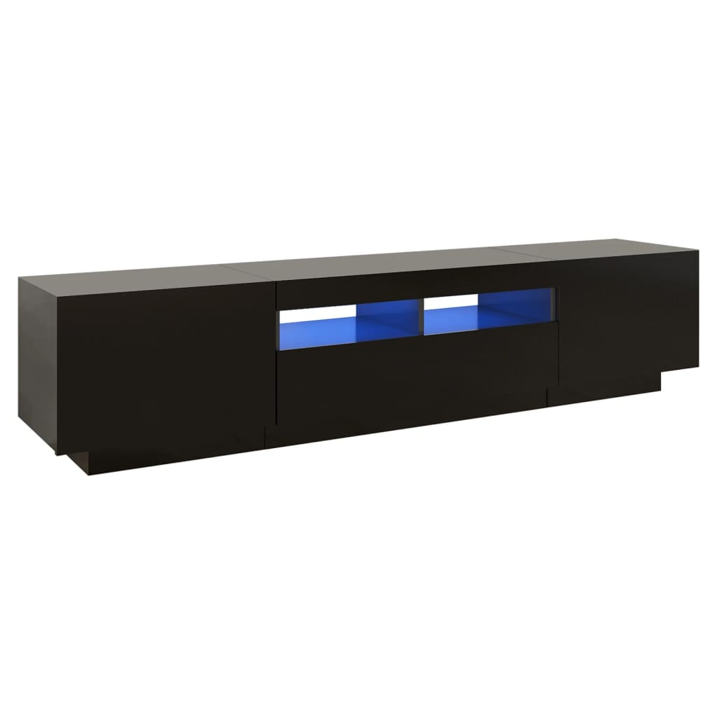 Vidaxl - Meuble TV avec lumières LED Noir 180x35x40 cm - vidaXL - Imagen 1