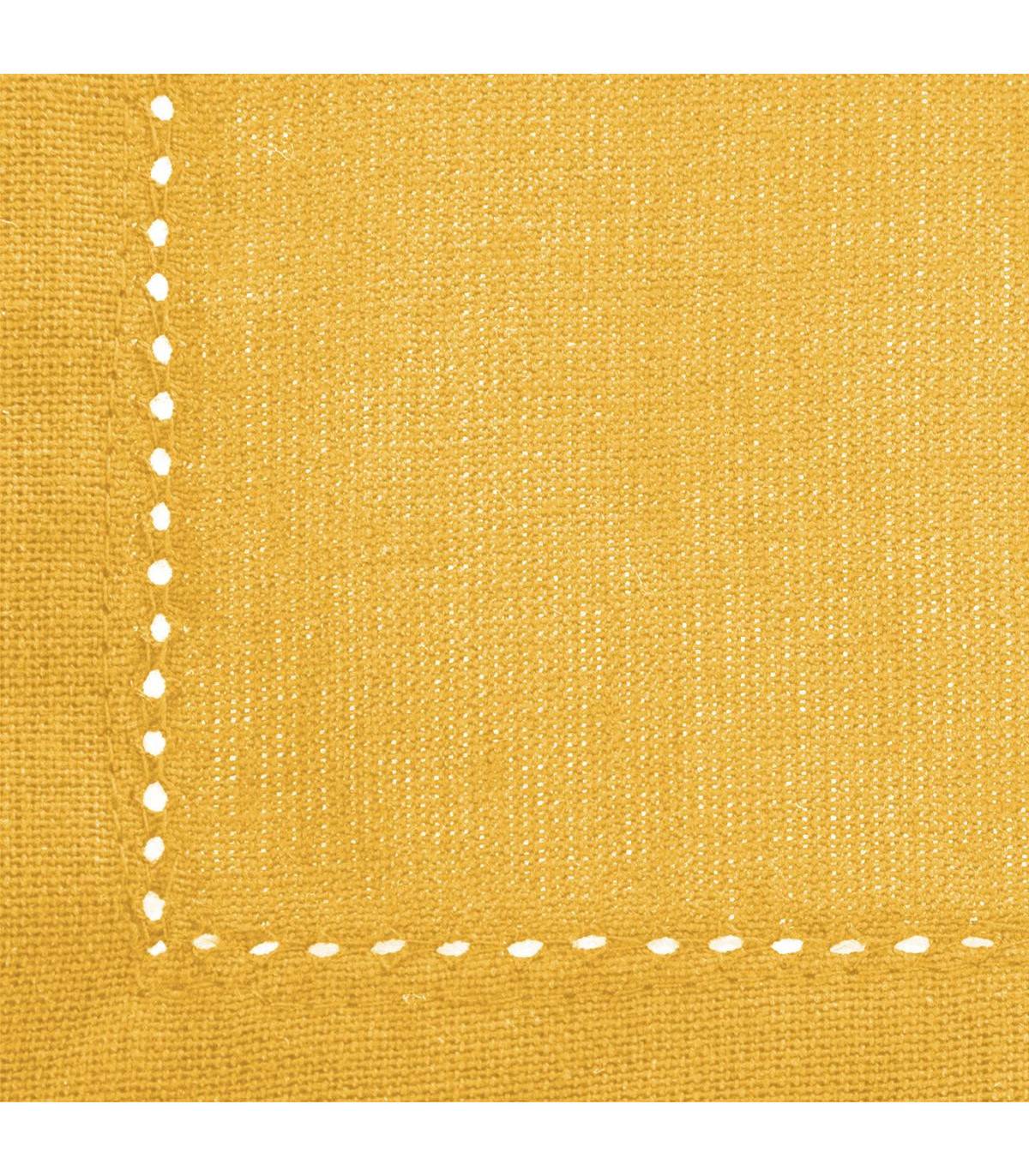 Lot de 4 Serviettes de table en Coton Ocre 40 x 40 cm - Imagen 2