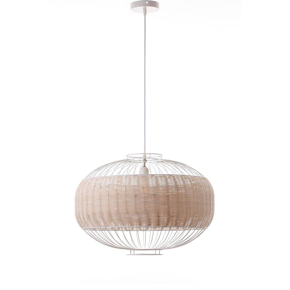 Lumisky - Suspension intérieur VALENTINA WHITE Beige Rotin D55CM - Imagen 1