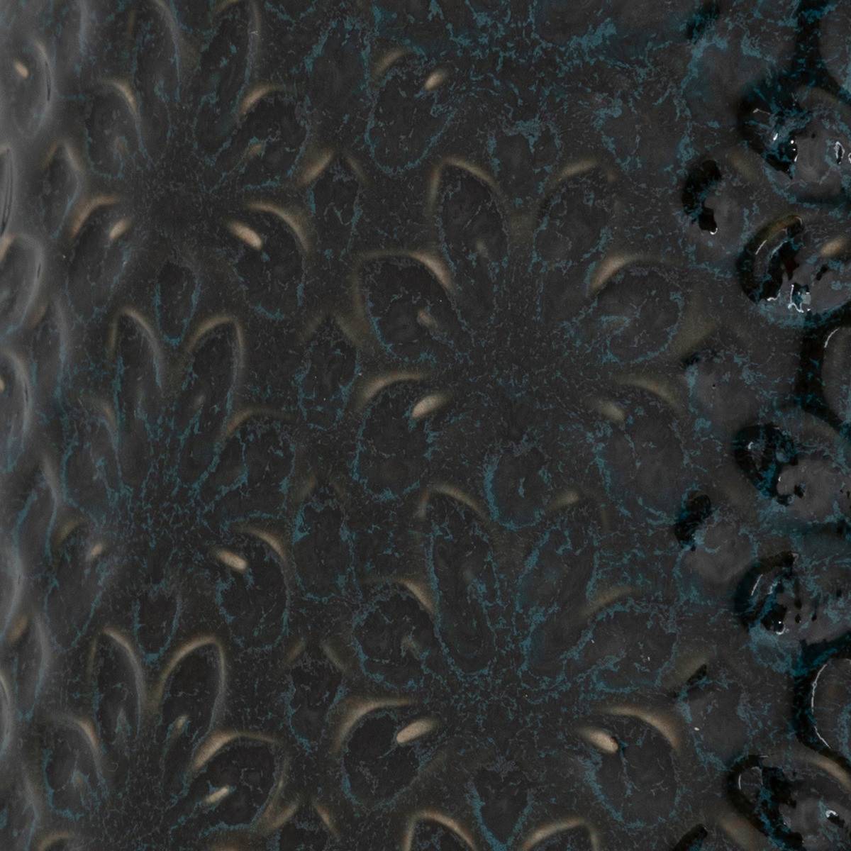 Vase en Céramique émaillée Bleu motif en relief D 15 x H 18 cm - Imagen 2