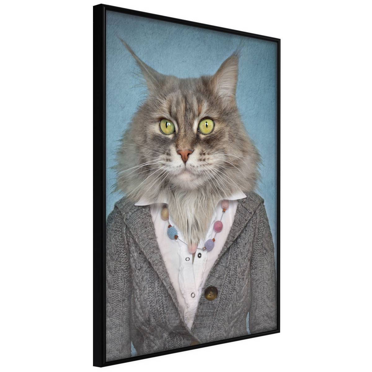 Affiche Murale Encadrée "Animal Alter Ego Cat" 40 x 60 cm Noir