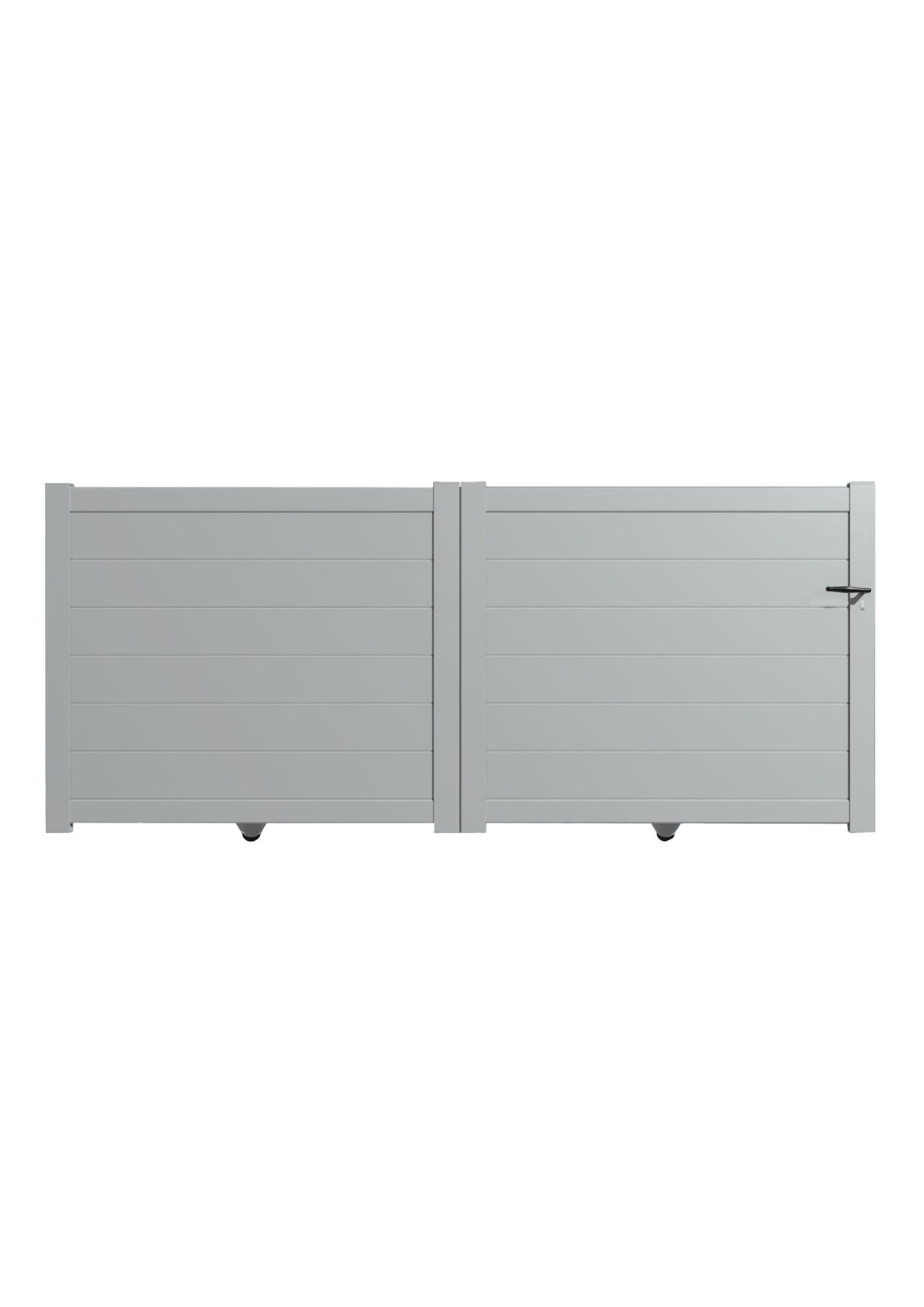 Portail Packit - Portail alu coulissant plein en kit dim. L.3000 (entre piliers) X H.1500 mm  Gris Lumière (RAL 7035)