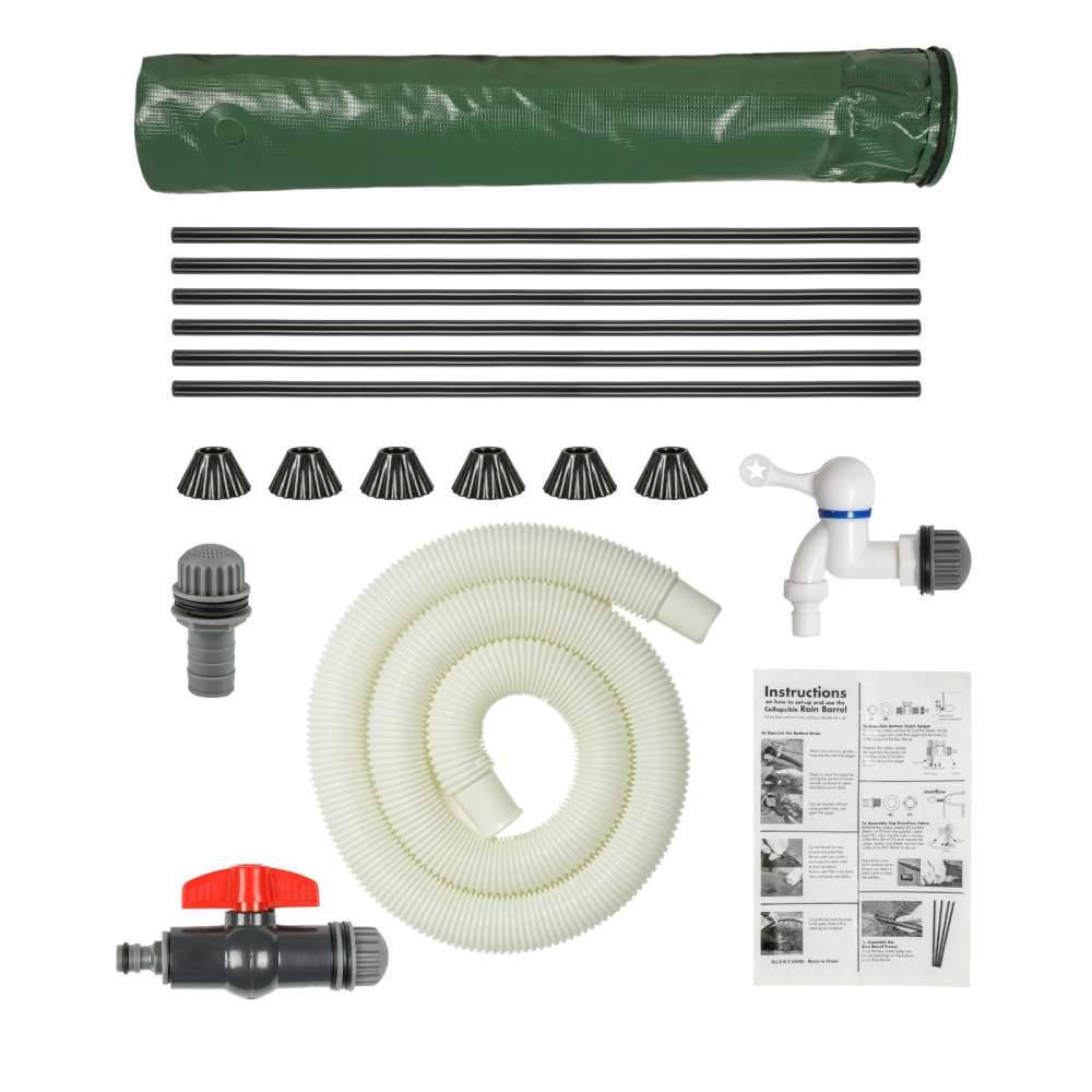 Terre Jardin - Réservoir / cuve d'eau de pluie pliable 250 Litres Vert - Image 9