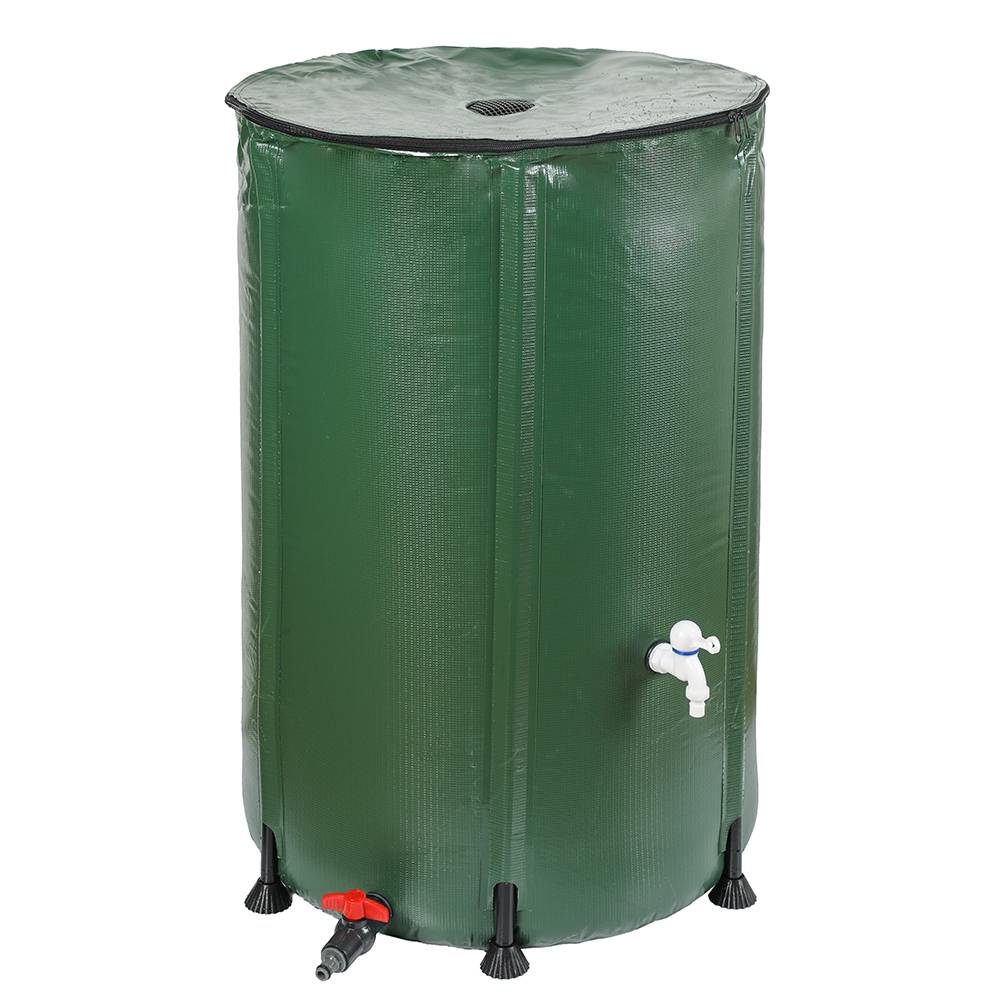 Terre Jardin - Réservoir / cuve d'eau de pluie pliable 250 Litres Vert