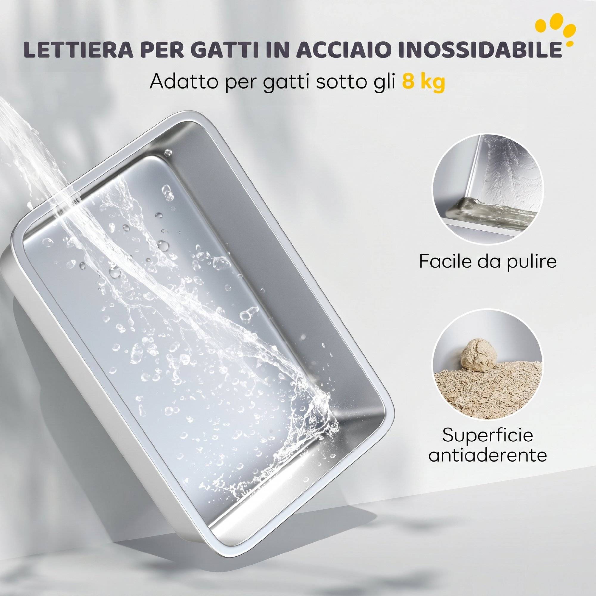Litière fermée avec couvercle, 2 entrées, pelle et sac désodorisant, gris clair - Image 6